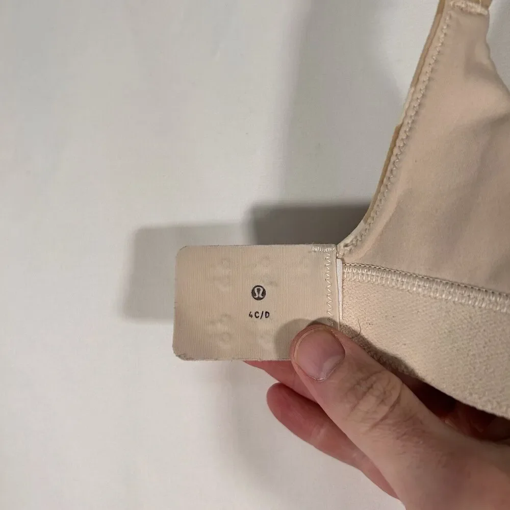 Lululemon Sports Bra Women's 4 C D Brown Camo Strappy Hook Eye Elastic band